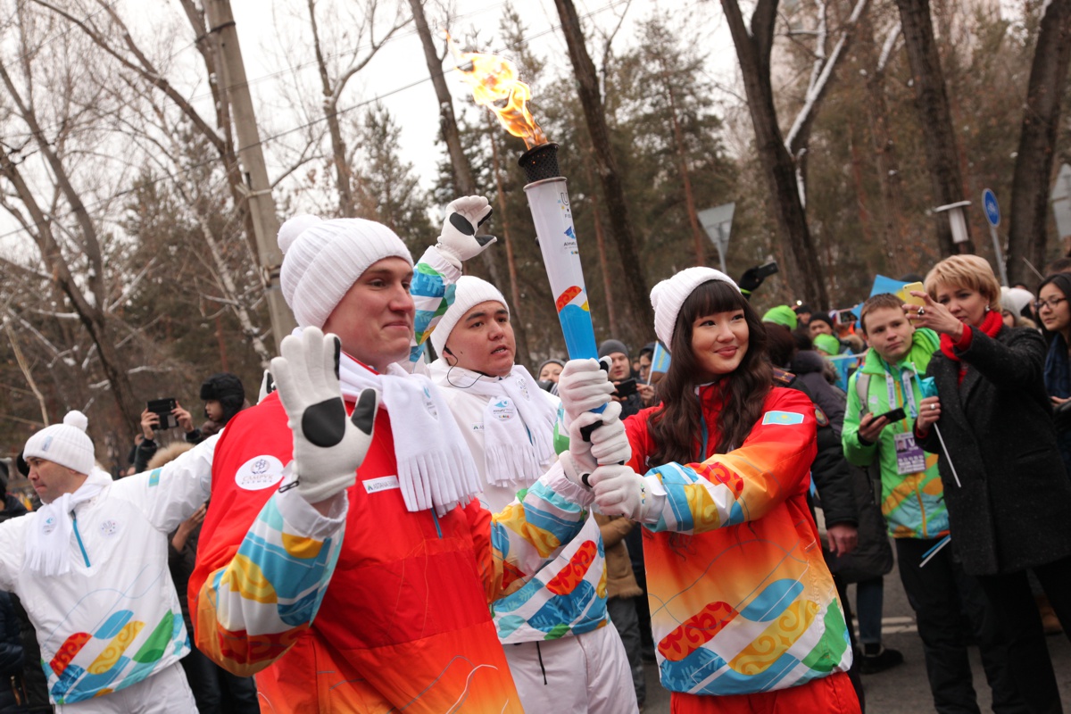 The Torch Relay Ceremony of 2017 Universiade took place in Almaty